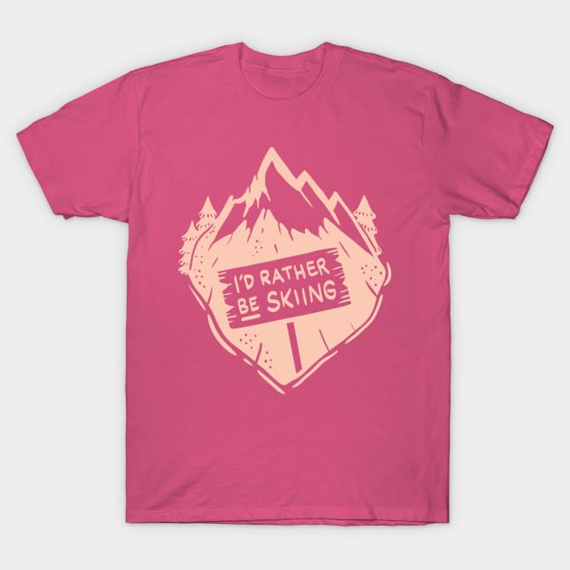 Women Skiing Gift - I´d rather be skiing T-Shirt by Shirtbubble